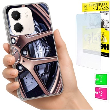 Torbica za Oppo A5X, maskica s fotografijom, stražnja maskica, futrola, poklopac + staklo 9H