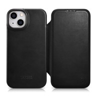 ICARER Kožna futrola za iPhone 14 Plus MagSafe CE s magnetskim preklopom, crna