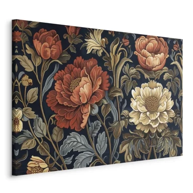 Slika Tapiserija s velikim cvjetovima, retro cvjetni motiv u kilim stilu, 120x80 cm