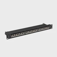 LANBERG Prespojni panel PPS7-1024-B, 24 utora, 1U, Cat.7, FTP, crni