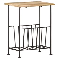 Stalak za časopise 40 x 30 x 50 cm masivno drvo manga i čelik