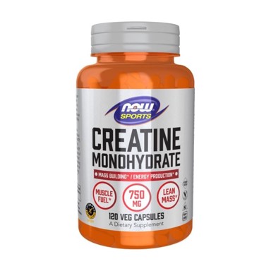 NOW Kreatin monohidrat, 750 mg, 120 kapsula
