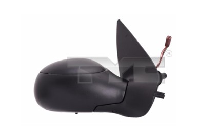 TYC Retrovizor Peugeot 206, crni, lijevi, unutarnje podešavanje, grijani, asferičan