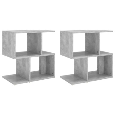 Noćni ormarići 2 kom siva boja betona 50x30x51,5 cm od iverice