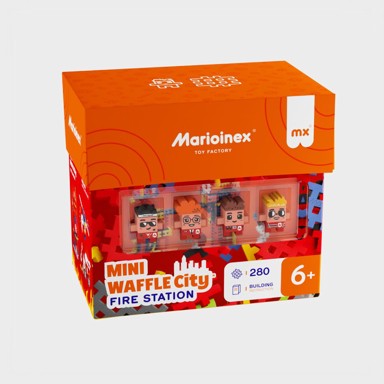 MARIOINEX Kocka za slaganje Mini Waffle Vatrogasna postaja, 280 komada