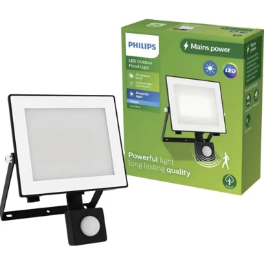 PHILIPS Vanjski zidni reflektor sa senzorom pokreta Lois, 30 W, 5000 K, crna