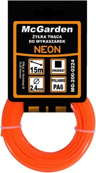Neonska četvrtasta struna za trimer MG-200-0224, 2,4 mm × 15 m
