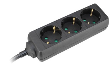 COMMEL Prenosiva utičnica 3-STR, 1,4m crna