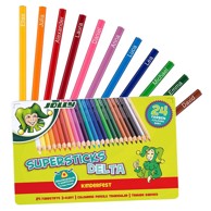 Trokutaste bojice 24 boje u metalnoj kutiji