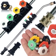 ROSFIX Zamjenska lance za visokotlačni čistač 15°, kompatibilna s Kärcher K2–K7, 5 mlaznica, 160 bar