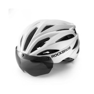 ROCKBROS Biciklistička kaciga s vizirom, UV zaštitne naočale, bijela