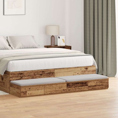 Ladice za krevet 140x36,5x16,5 cm inženjersko drvo, siva sonoma