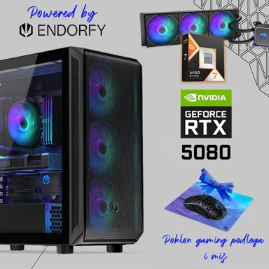 FUTURAIT Stolno računalo Endorfy GamerPC / AMD Ryzen 7 9800X3D, 32GB, 2TB SSD + 2TB HDD, NVIDIA RTX 5080, bez OS-a