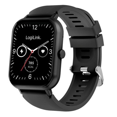 LOGILINK Pametni sat LCD, Bluetooth 5.2, IP68, crni