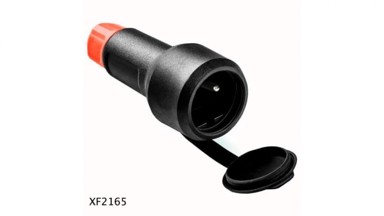 Utičnica XF2165, IP54 uvodnica, 2P+Z, 16 A, 250 V, crvena, crni gumeni ovratnik