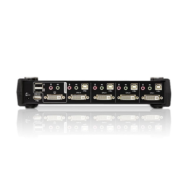 ATEN KVM preklopnik CS1764A, 4-portni, DVI, USB 2.0, KVMP, crni