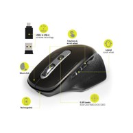 PORT DESIGNS Miš Office EXE, punjivi WL+BT, USB-A/C, crni (900716)