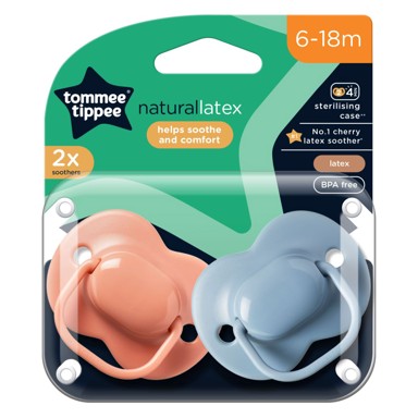 TOMMEE TIPPEE Duda varalica, lateks, cherry, 18-36 mj, 2 kom