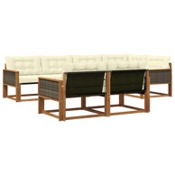 Set vanjskih sofa s jastukom 7 kom, prirodna i krem