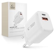 TECH-PROTECT Zidni punjač NC45W GaN 45W USB + Type C, bijeli