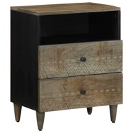 Noćni ormarić svijetlo sivi 50x33x60 cm Puno drvo Mango