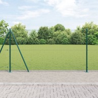 Zavarena žičana ograda s 13 flanširanih stupova, zelena, 1,2x25 m, čelik