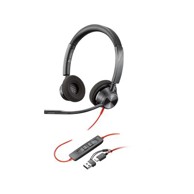 POLY Slušalice Blackwire 3320, USB-C, USB-A adapter, crne