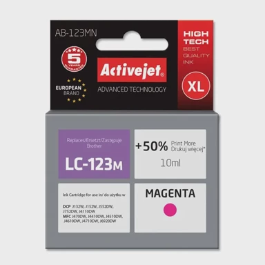 ACTIVEJET Tinta za pisač AB-123MN, zamjena za Brother LC123M/121M, supreme, 10 ml, magenta