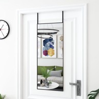 Ogledalo za vrata crno 40 x 100 cm od stakla i aluminija