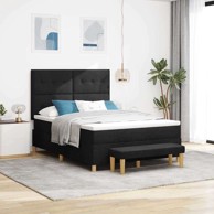 Box spring krevet s madracem, crni, 160 x 200 cm