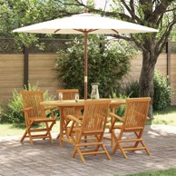 Set za blagovanje 5-dijelni za vrt od tikovine, smeđa