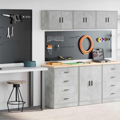 Garažni ormarići, 2 kom, konstruirano drvo, sivi