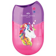 FABER-CASTELL Šiljilo Unicorn, s PVC spremnikom, 2 rupe, sorto