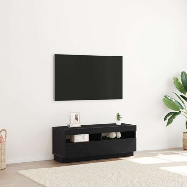 TV ormar s LED svjetlima, 100 x 35 x 40 cm, crni hrast, konstruirano drvo