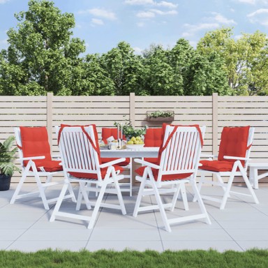 Jastuci za stolice s niskim naslonom 6 kom crveni od tkanine