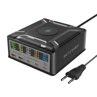 BLITZWOLF BW-S28 Punjač 260W 2xUSB-A, 3xUSB-C + 15W bežični, crni