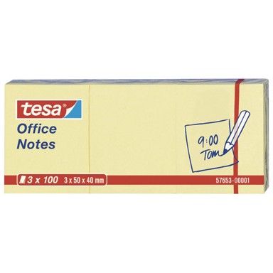 TESA Samoljepljivi blok, Office Notes, 40 x 50 mm, 3 x 100 listova, žuti
