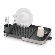 JOSEPH JOSEPH Sivi prilagodljiv ocjeđivač za posuđe od nehrđajućeg čelika 35x39 cm Duo