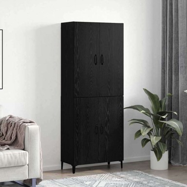 Highboard 2 kom 69,5x34x180 cm konstruirano drvo, crni hrast