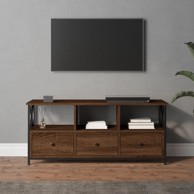 TV ormarić boja smeđeg hrasta 102x33x45 cm od drva i željeza