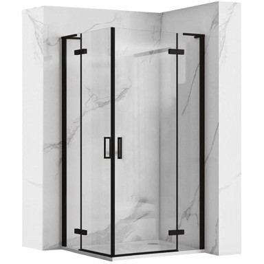 REA Tuš kabina Hugo Double Black 80x80 cm, crna