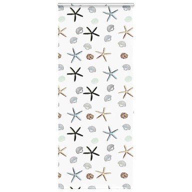 Rolo zavjesa za tuš s kazetom, 100x240 cm, školjke