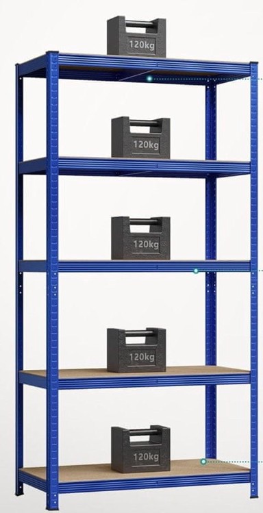 SONGMICS Regal, 200x100x50 cm, smeđe-plavi