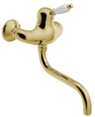 SAPHO Zidna miješalica KIRKÉ WHITE, bijela ručka, zlato