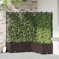 Vrtna planter s proširivom mogućnošću 5 kom 120x120x143 cm, smeđa