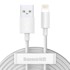 BASEUS USB kabel, Lightning, 2.4A, 1.5m, bijeli