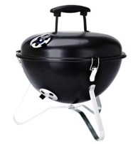 PROGARDEN Prijenosni roštilj KO-C83000390, na drveni ugljen, s poklopcem, promjer 37 cm, crna