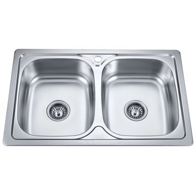 Inox sudoper dva korita 80x50 cm