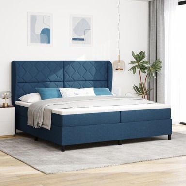 Box Spring krevet s madracem 200x200 cm tkanina, plavi