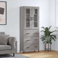 Visoka komoda siva sonome 69 5x34x180 cm od konstruiranog drva , ladice